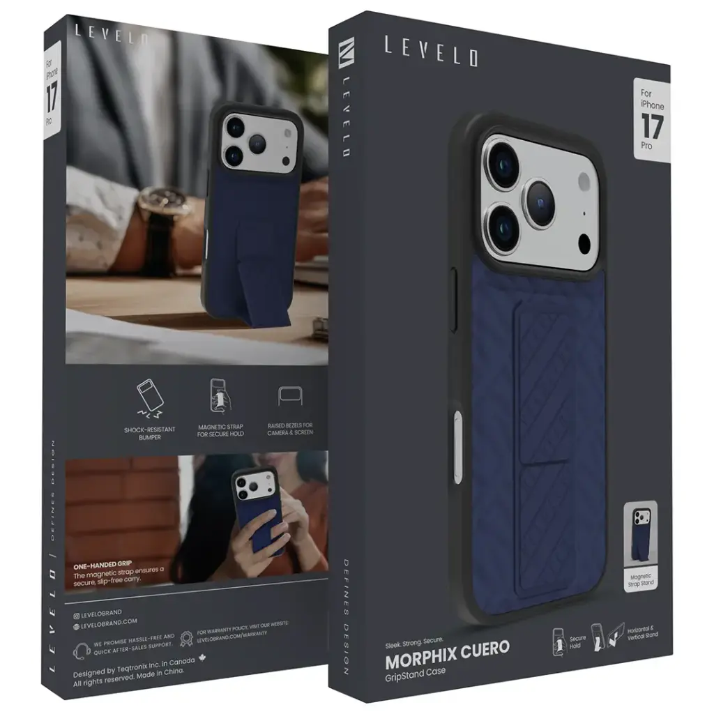 スマホケース Levelo Morphix Cuero Gripstand Case for iPhone 17 Pro/Pro Max